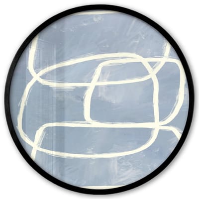 Poster in lijst Rond - Fotolijst 40x40 cm - Posters - Abstract - Blauw - Kunst - Ronde posterlijst zwart - Decoratie - Wanddecoratie woonkamer - Muurdecoratie slaapkamer