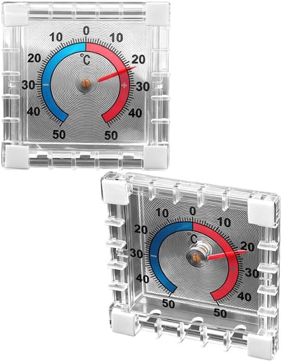 Buitenthermometer Raam - Raamthermometer - Temperatuur Meten - Zelfklevend Waterdicht - 10 cm Lengte - Transparant