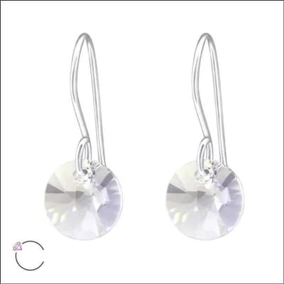 Aramat Jewels | Oorhangers | Grijze Kristal Oorhangers Kind - 925 Zilver | | | |8mm | Zilver | Kinderen, Volwassenen | Verkleurd niet