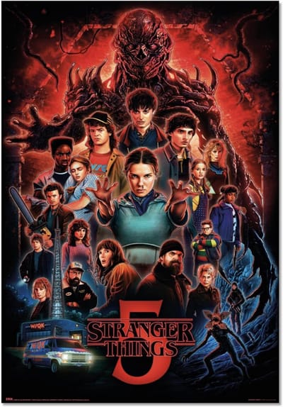 Stranger Things Poster – Summer of ‘85, Seizoen 3, 61 x 92cm cm, Inclusief 2 Transparante Ophangstangen
