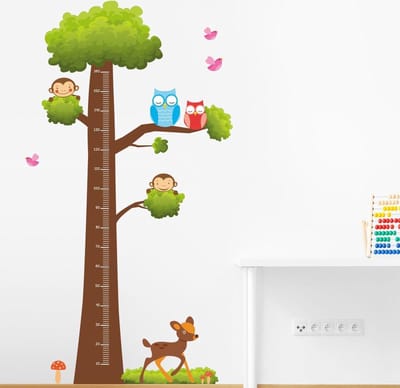 Muursticker groeimeter boom kinderkamer