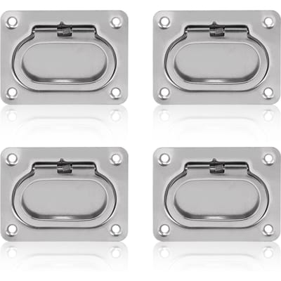 Lot de 4 poignées de couvercle de pont de levage en acier inoxydable 316 carrées pour bateau