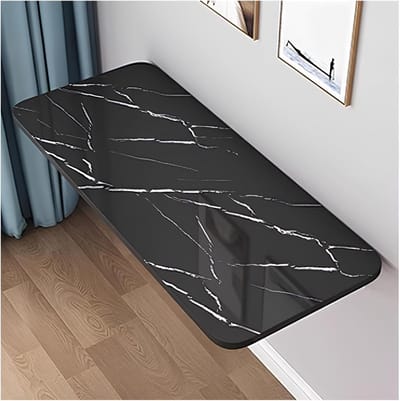 Inklapbare wandtafel - Eettafel bureau - Ruimtebesparend werken - Zwaar belastbaar 60kg - 70x20cm - Zwart steen