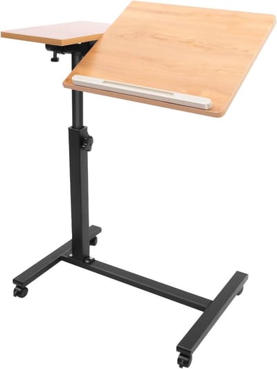 Verstelbaar Laptopbureau - Sta bureau Leestafel - Comfortabel Werken - 360 graden draaibaar blad - 90 cm hoogte - Zwart Houtkleur