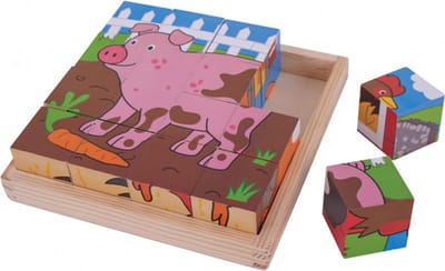 Bigjigs Wooden Block Puzzle Farm Animals