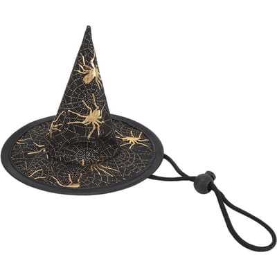 Halloween Kleine Honden Hoeden Stalen Ring Ontwerp Schattige Modieuze Halloween Huisdier Feest Hoeden voor Medium black