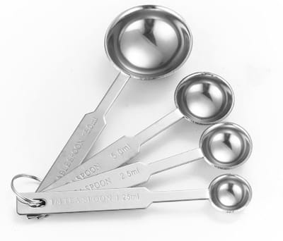 Set van 4 RVS Maatlepels voor Koffie, Thee en Suiker - Perfect voor Nauwkeurig Afmeten en Doseren