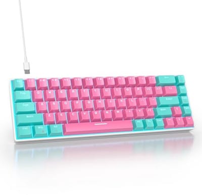 Mechanisch Gaming Toetsenbord met LED-Achtergrondverlichting en Ergonomisch Ontwerp - 68 Toetsen en Bedraad