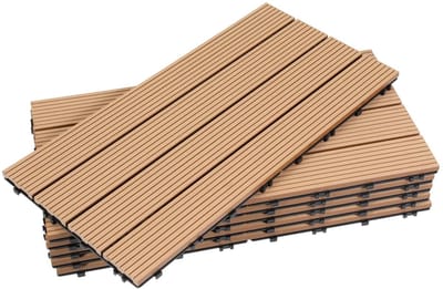WPC Terrastegels - Tuintegels Balkontegels - Buitenruimte Vormgeven - Praktisch Kliksysteem - 30 x 60 cm - Teak