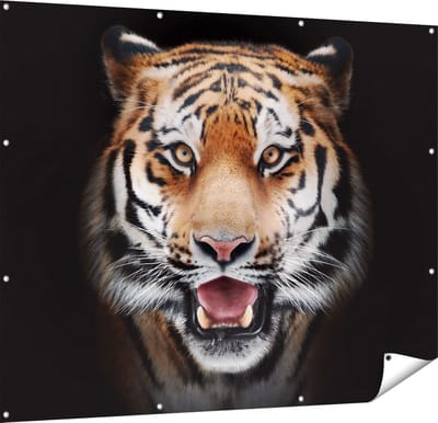 Gards Tuinposter Tijgerkop - Tijger - 150x120 cm - Tuindoek - Tuindecoratie - Wanddecoratie buiten - Tuinschilderij