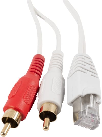 BOSSCOM RJ45 - Tulp stereo (m) kabel voor B&O | wit | 0,15 meter