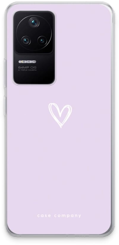 Case Company® - Hoesje geschikt voor Xiaomi Poco F4 hoesje - Klein hartje paars - Soft Cover Telefoonhoesje - Bescherming aan alle Kanten en Schermrand