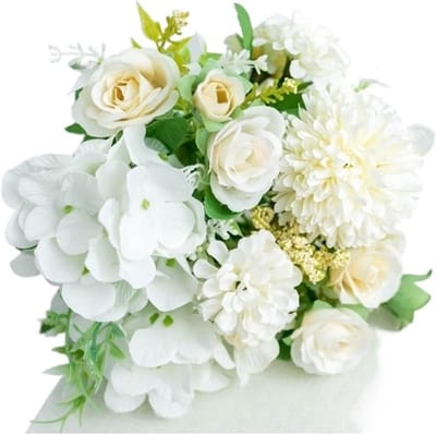 Bruiloft Boeket - Kunstbloemen Handgebonden - Feestelijke Decoratie - Levensechte Zijde - 31 cm Hoog - Zwart