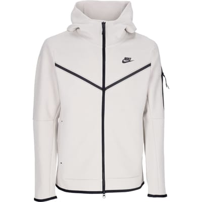 Lichtgewicht sweatshirt met capuchon en ritssluiting Sportkleding voor heren, Tech Fleece-hoodie Light Bone/zwart