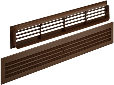 SOTECH 1 paar ventilatieroosters BRISE 457 x 92 x 17 mm voor deuren sleufperforatie Bruin