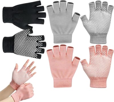 Yoga Handschoenen - Pilates Fitness - Verbeterde Grip - Ademend Materiaal - 3 Paar - Meerkleurig