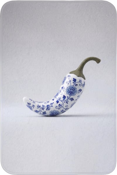 WC mat 60x90 cm - Antislip - Chilipeper - Keramiek - Blauw - Toiletmat - Vloermat - Douchemat - Toilet tapijt - Toiletmatten