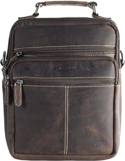 Arrigo Schoudertas Heren Crossbody Tas Heren en Dames Donkerbruin Leer