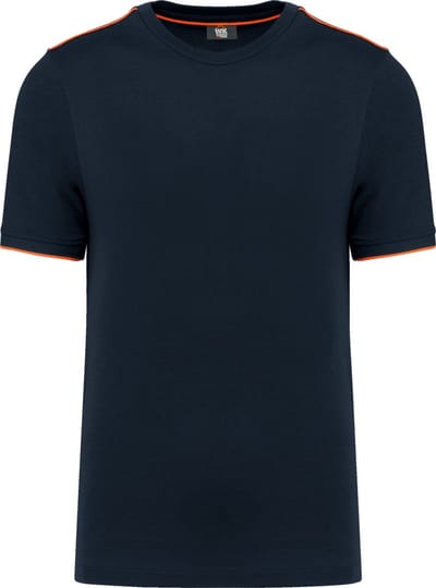 WK. Designed To Work T-shirt Day To Day korte mouwen WK3020 - Navy / Fluorescent Orange - L