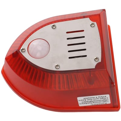 Zonnepaneel Alarm Dier Afweerder Inductie Geluid Licht Sirene Buiten Alarm Ondersteuning voor Boomgaard Thee Tuin Villa Boerderij white