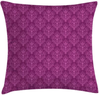 ABAKUHAUS Abstract Kussenhoes – Victoriaans damast – 50x50 cm – Dubbelzijdig bedrukt, donker magenta