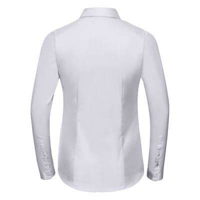 Russell Collection Shirt met lange mouwen in visgraatmotief voor dames/dames (Wit)