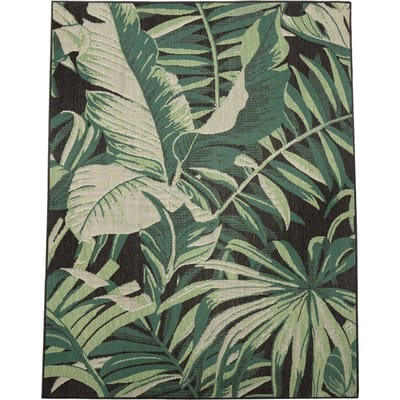 Binnen- en buitenkleed Ostenza zwart 80x250 cm