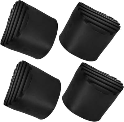 Ladder Voetbeschermers - Antislip Ladderdoppen - Vloer Beschermen - Verdikt Rubber Ontwerp - 6x6x6 cm - Zwart