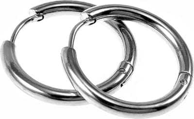∅14mm x 2,5mm Oorringen Unisex - Stalen Zilverkleur - Ronde Oorbellen