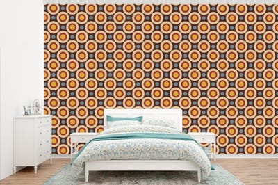 Behang - Fotobehang Retro - Vintage - Design - Cirkel - Breedte 345 cm x hoogte 220 cm
