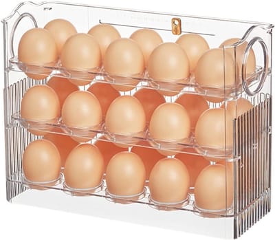 Eierhouder voor Koelkast, 30 Eieren Opslagcontainer, Organisator voor Koelkastdeur, Ruime Eierschaal voor Efficiënte Bewaring