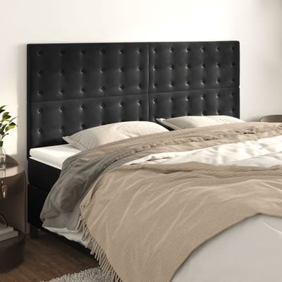 vidaXL - Hoofdbord - zwart - 180x5x118/128 - cm - fluweel