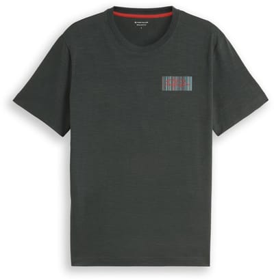 Tom Tailor - T-shirt met logoprint - Maat XXL - Darkest Olive