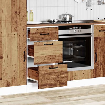 vidaXL - Onderkast - Kalmar - bewerkt - hout - oud - houtkleurig