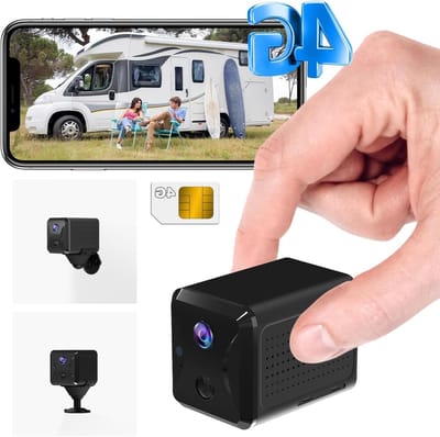 4G Beveiligingscamera - Draadloze Mini Camera - Objecten Bewaken - Geen Wifi Nodig - 2K Resolutie - Zwart