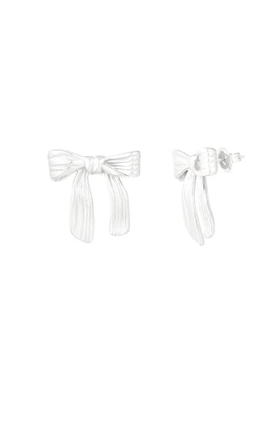 Yehwang Oorbellen - Stainless Steel - Strikjes - Oorknopjes - Zilverkleurig