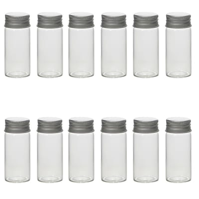 Dailygoods- Glazen Flesjes 30 ml - Set van 12 - Levensmiddelencontainer - Mini Jars - Lekvrij - Aluminium Schroefdop - Ideaal voor Reizen