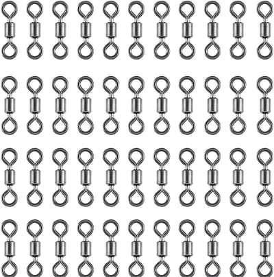 100 Stuks Carabiners voor Vissen - Diverse Maten en Sterke Ringen voor Trout en Zeevisserij, Ideaal voor Hengelsport Accessoires