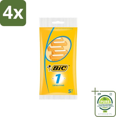 Bic - Scheermesjes - Sensitive - Enkel Mesje - Wegwerpmesjes - 5 Scheermesjes - Voordeelverpakking - 4 stuks - Scheermesje - Gevoelige huid