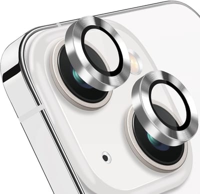Camera lens beschermer Geschikt voor: iPhone 15 - Premium HD Clear Tempered Glass Lens Cover Protector [Case Friendly] Zilver