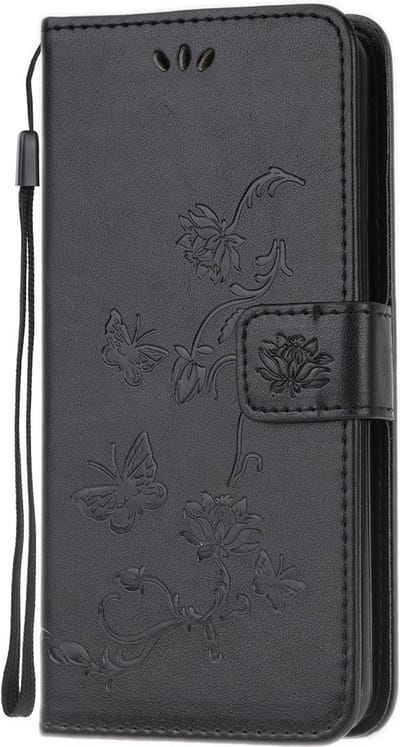 Coverup Bloemen & Vlinders Book Case - Geschikt voor Nokia 1.3 Hoesje - Zwart