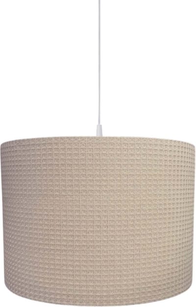 BINK Bedding Hanglamp/Lampenkap Pique Wafel Zand 30 cm inclusief pendel - katoen - wafelstof - kinderkamerverlichting - hanglamp babykamer - uni hanglamp - lamp kinderkamer - beige - zandkleurig