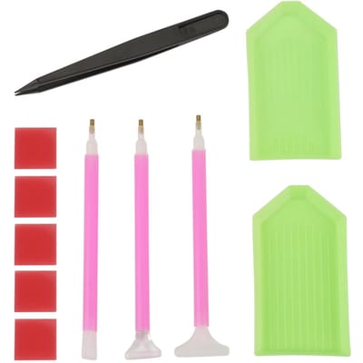 Stylo à Broderie DIY Peinture Diamant Point de Croix Outils Accessoires Kit (#1) green