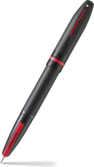 Sheaffer vulpen - ICON - zwart met rode PVD randen - penpunt M - inclusief convertor voor vulling - SF-E910853