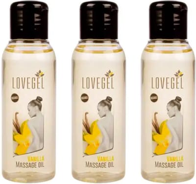Lovegel - Erotisch massage olie - Vanille - 100 ml - 3 Stuks