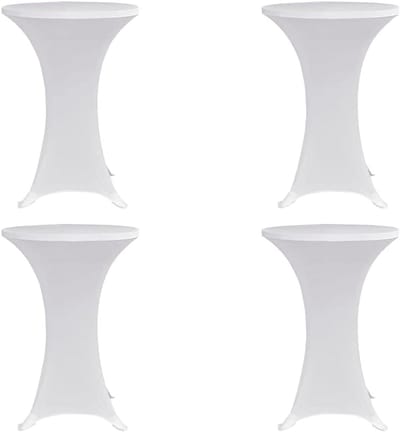 Tafelhoezen - Statafelhoezen - Feestelijke Aankleding - Stretchstof - 4 stuks - Wit
