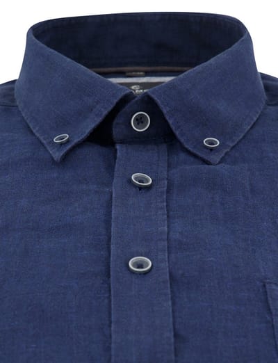 Linnen overhemd Casa Moda Casual Fit donkerblauw