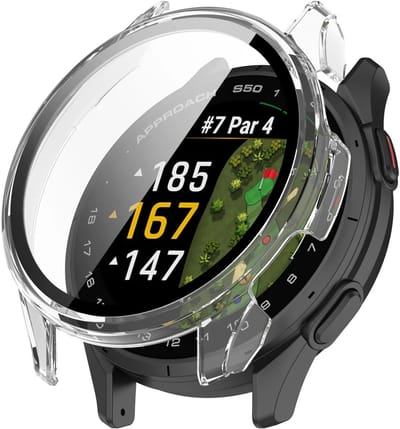 Strap-it PC Beschermhoes met Gehard Glas (Transparant) – Sterke case met geïntegreerde screenprotector – volledige bescherming – geschikt voor Garmin Approach S50