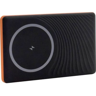 RealPower MAG ultra slim Powerbank 5000 mAh Magsafe, USB PD USB-C Oranje, Zwart