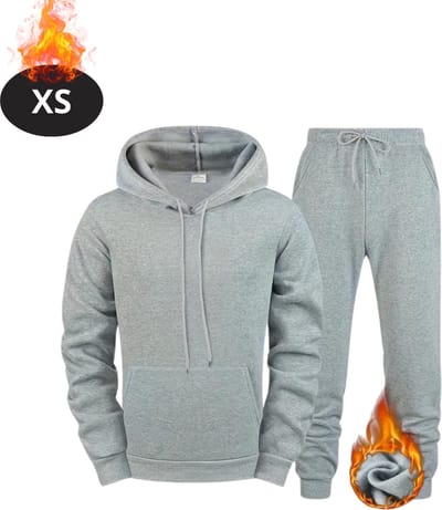 Nivard Joggingpak - Huispak - Volwassenen - Trainingspak - Comfortabel - Joggingsbroek - Tracksuit - Heren - Lichtgrijs - XS